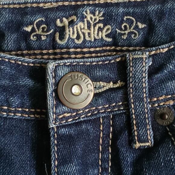 2 FOR $5 SALE Justice Denim Capris Rolled Hem Size 7S - Picture 12 of 15